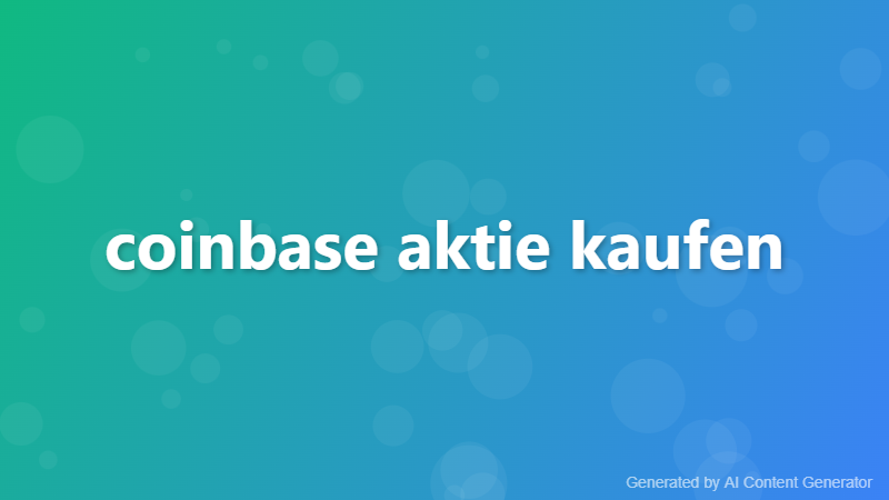 coinbase aktie kaufen